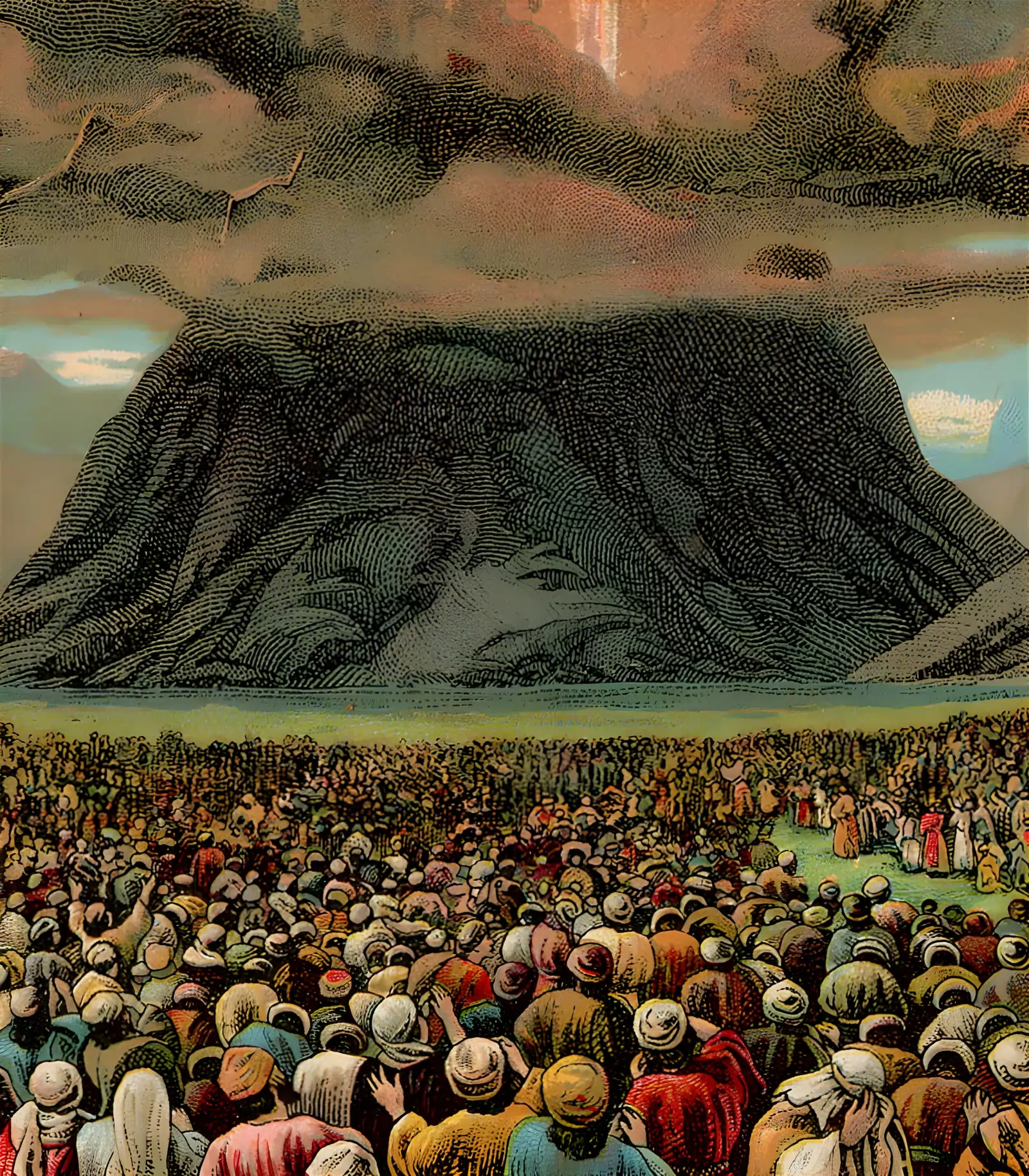 The Ten Commandments an illustration from a Bible card by the Providence Lithograph Company